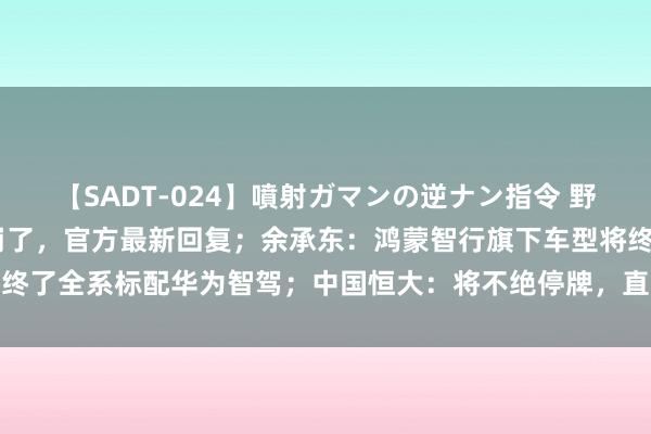 【SADT-024】噴射ガマンの逆ナン指令 野外浣腸悪戯 网易云音乐崩了，官方最新回复；余承东：鸿蒙智行旗下车型将终了全系标配华为智驾；中国恒大：将不绝停牌，直至另行见知丨大公司动态