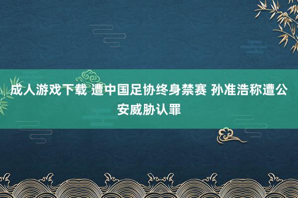 成人游戏下载 遭中国足协终身禁赛 孙准浩称遭公安威胁认罪