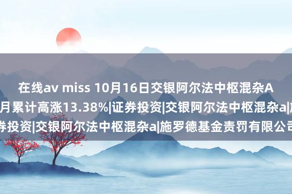 在线av miss 10月16日交银阿尔法中枢混杂A净值增长0.05%，近1个月累计高涨13.38%|证券投资|交银阿尔法中枢混杂a|施罗德基金责罚有限公司