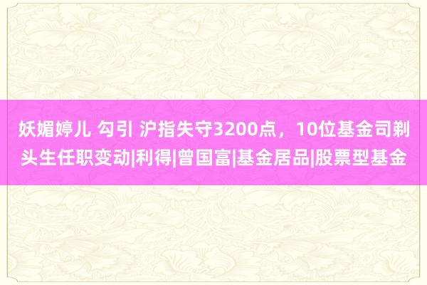 妖媚婷儿 勾引 沪指失守3200点，10位基金司剃头生任职变动|利得|曾国富|基金居品|股票型基金