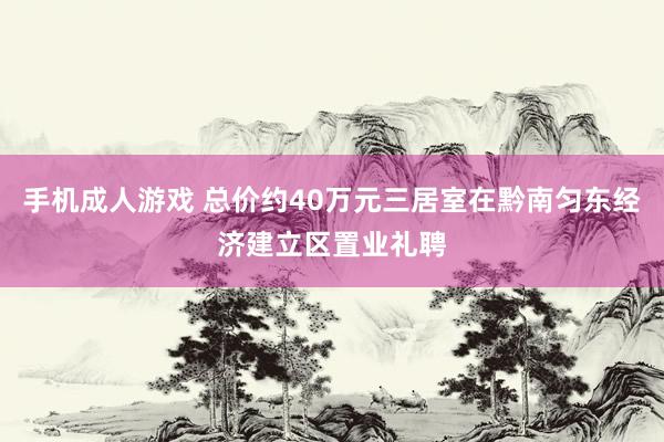 手机成人游戏 总价约40万元三居室在黔南匀东经济建立区置业礼聘