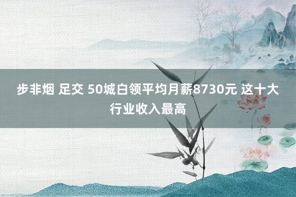 步非烟 足交 50城白领平均月薪8730元 这十大行业收入最高