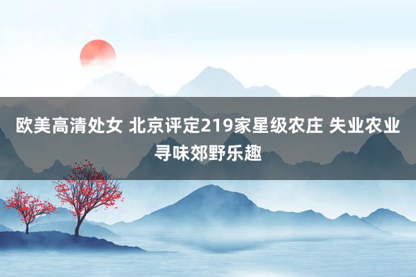 欧美高清处女 北京评定219家星级农庄 失业农业寻味郊野乐趣